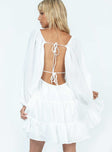 Princess Polly Sweetheart Neckline  Danny Long Sleeve Mini Dress White