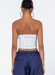 Strapless tube top Stripe print Soft knit material