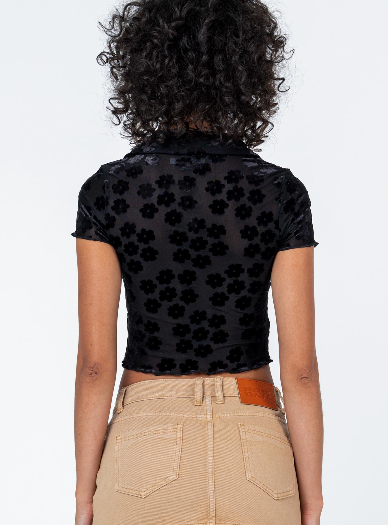 product Princess Polly Short Sleeves Square Neck  Callaway Top Black