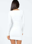 back view of model wearing Princess Polly Trixibelle Mini Dress White 