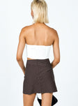 Neo Pinstripe Mini Skirt Brown