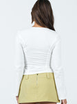 Long sleeve top Semi-sheer material  Wider neckline  Gathered bust  Fixed tie at front  Invisible zip fastening at side 