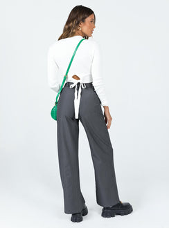 back view of model wearing Princess Polly Karcher Pants Black 