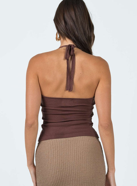product Princess Polly Sleeveless Square Neck  Alessi Top Brown