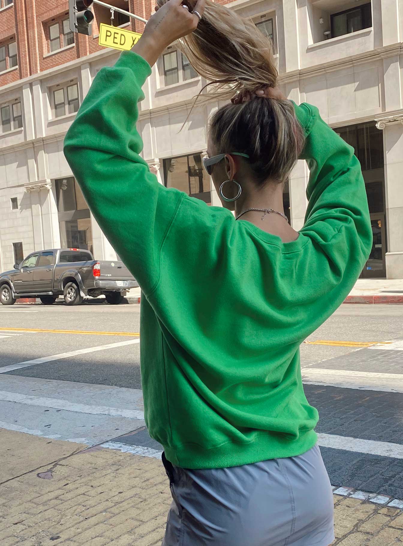 Amato Sweatshirt Bright Green Princess Polly  Cropped 