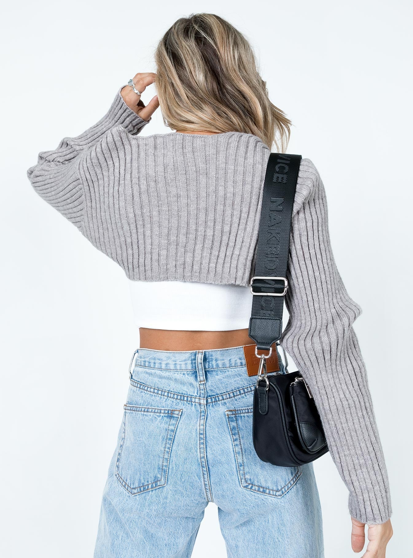 Aytan Bolero Sweater Grey Princess Polly  Cropped 