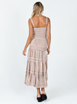 Princess Polly  Caleb Maxi Dress Brown / White