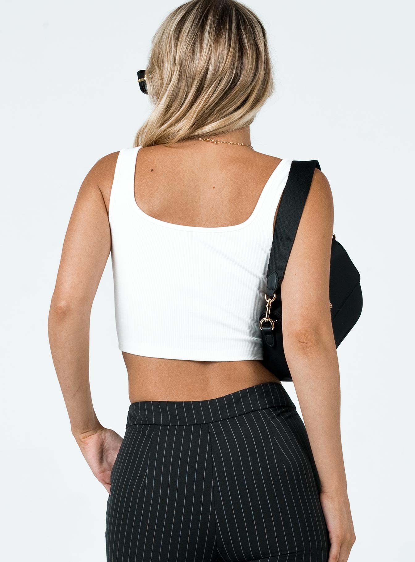 back view of model wearing Princess Polly Alannah Top White 