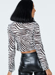 Daniella Long Sleeve Top Zebra