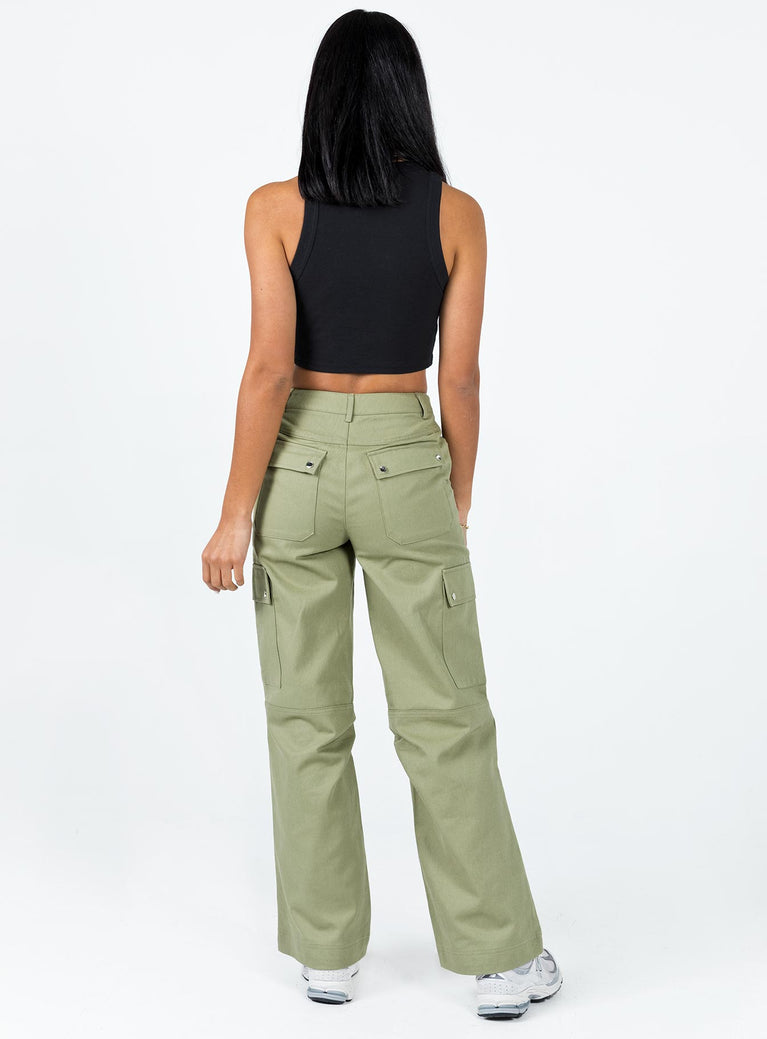 Fallout Mid Rise Cargo Pants Green