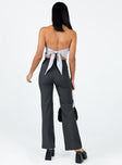 Front view of model wearing  front Princess Polly High Waisted Pants High Waisted Pants High Waisted Pants High Waisted Pants  Lulu Pants Charcoal