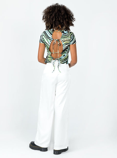 back view of model wearing Princess Polly Dorothy Pants Cream 