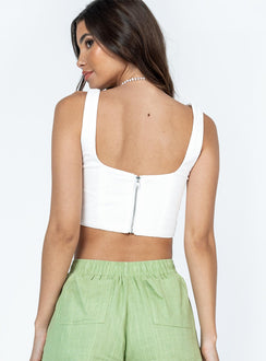 product Princess Polly Sleeveless Square Neck  Holland Top White