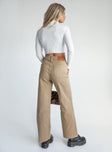 Princess Polly Mid Rise  Elianna Jeans Taupe