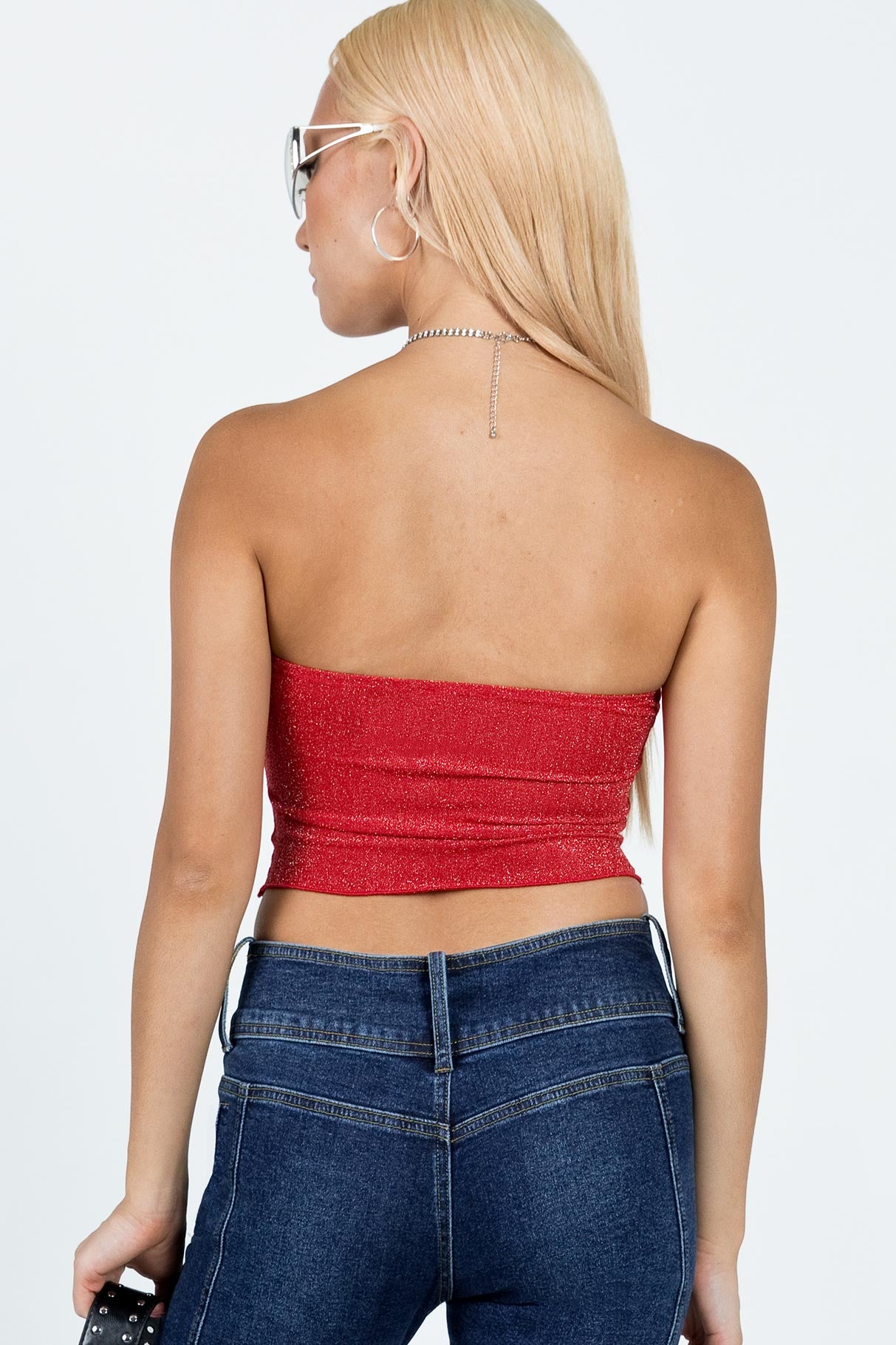 Red 2025 strapless shirt