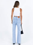 Princess Polly Mid Rise  Zelkova Flared Jeans Mid Wash Denim