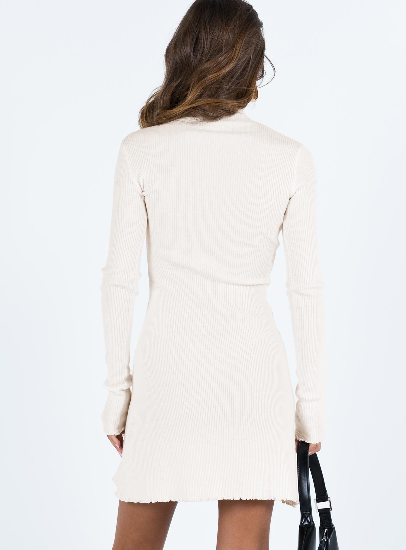 product Princess Polly High Neck  Mella Knit Mini Dress Cream