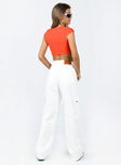 Front view of model wearing  front Princess Polly  Vincent Cargo Jean White