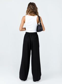 product Princess Polly High Waisted Pants High Waisted Pants High Waisted Pants  Louis Linen Blend Pants Black