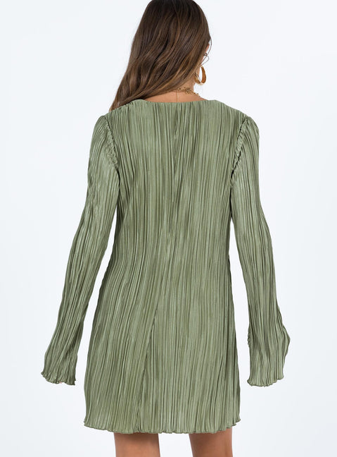 malop long sleeve mini dress Malop Long Sleeve Mini Dress Emerald