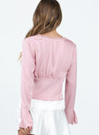 product Princess Polly Full Sleeves Square Neck  Hunton Long Sleeve Top Pink