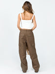 Princess Polly   Fallout Mid Rise Cargo Pants Brown