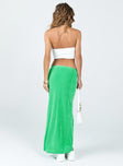 back view of model wearing Princess Polly Viviana Midi Skirt Green Maxi 