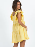 Princess Polly Square Neck  Jayson Mini Dress Yellow