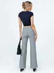 Front view of model wearing  front Princess Polly High Waisted Pants High Waisted Pants High Waisted Pants High Waisted Pants  Norwood Pants Grey