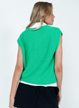 Cotton Carey Sweater Vest Green Princess Polly  regular 
