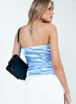 Princess Polly Sleeveless  Amabel Strapless Top Blue