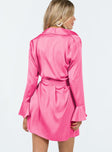Princess Polly V-Neck  Spiers Wrap Mini Dress Hot Pink