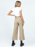 Front view of model wearing  front Princess Polly High Waisted Pants High Waisted Pants High Waisted Pants  Cepora Pants Beige