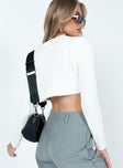 Frankie Cropped Sweater Cream Princess Polly  Cropped 