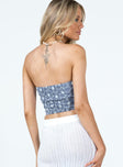 product Princess Polly Sleeveless Sweetheart  In The Moment Strapless Top Blue / White