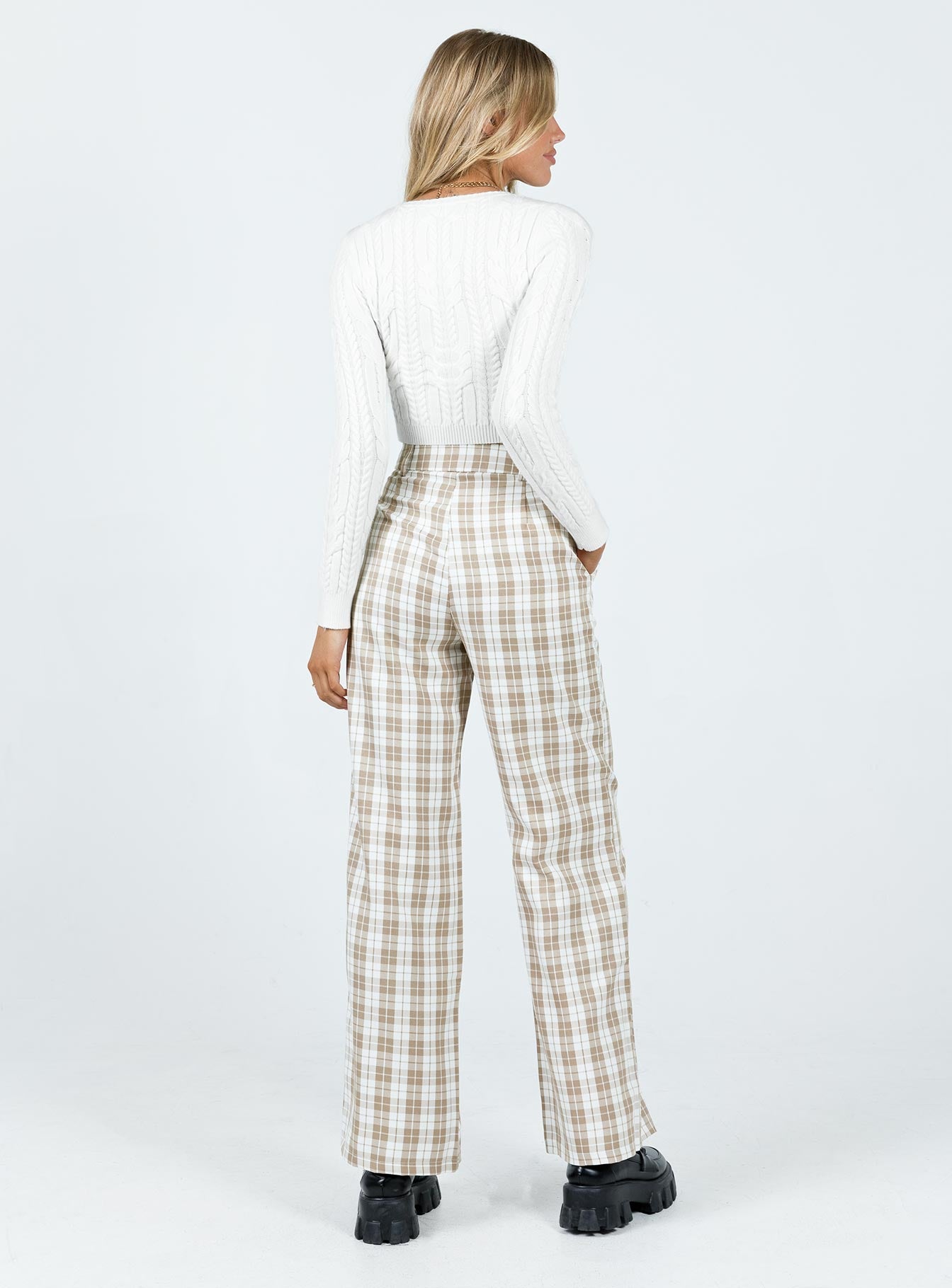 product Princess Polly  Archer Pants Beige Plaid