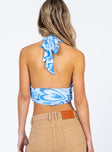 back view of model wearing Princess Polly Hideaway Top Blue 