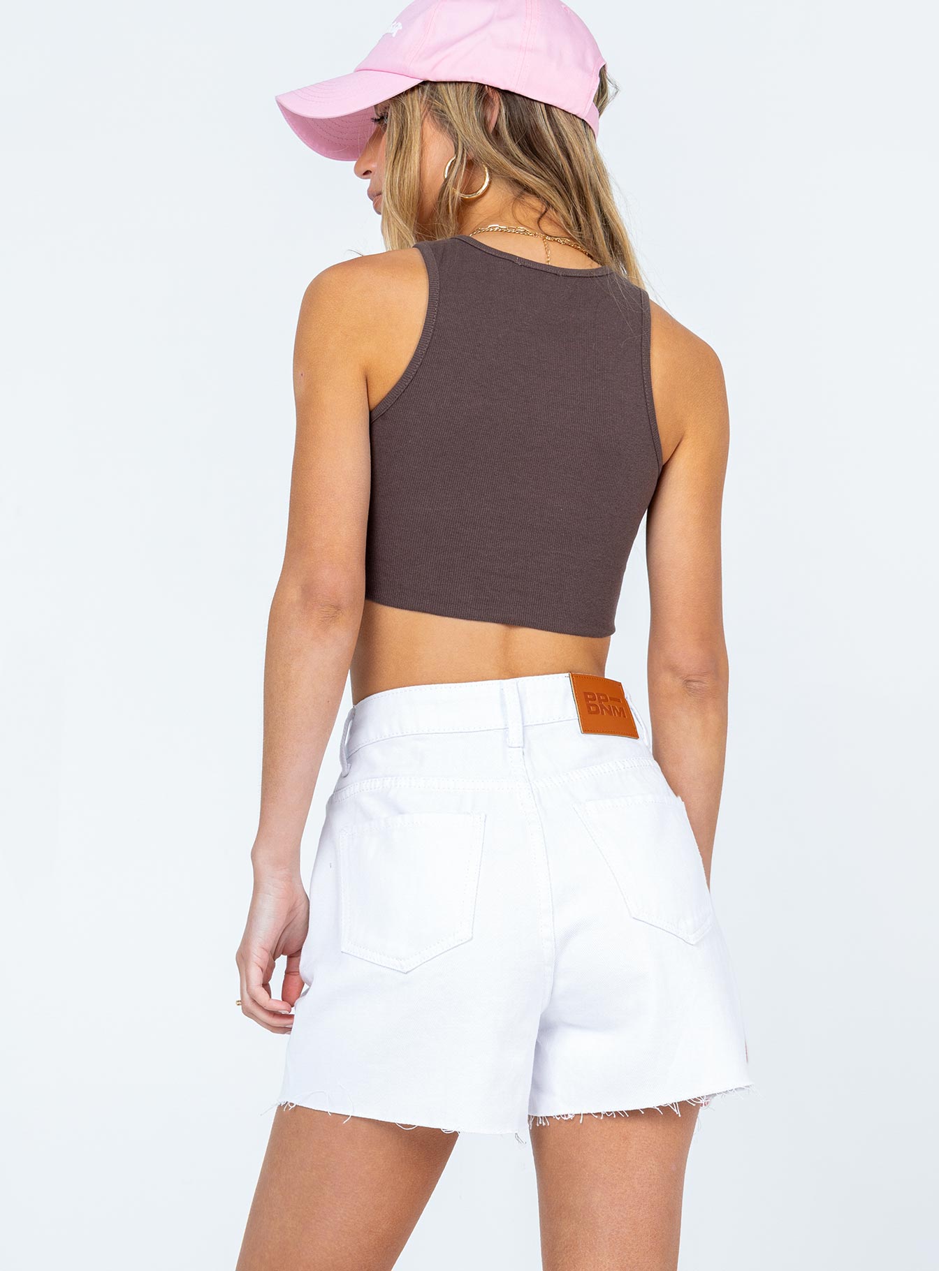 Denim shorts  Princess Polly Exclusive 100% cotton  High waisted  Pleated waist  Zip & button fastening  Classic five-pocket design  Belt looped waist  Distressed rips at front  Raw edge frayed hem 