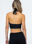 back view of model wearing Princess Polly Lauren Top Black 