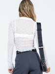 back view of model wearing Princess Polly Maeve Long Sleeve Top White 