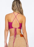 back view of model wearing Princess Polly Shay Top Pink 