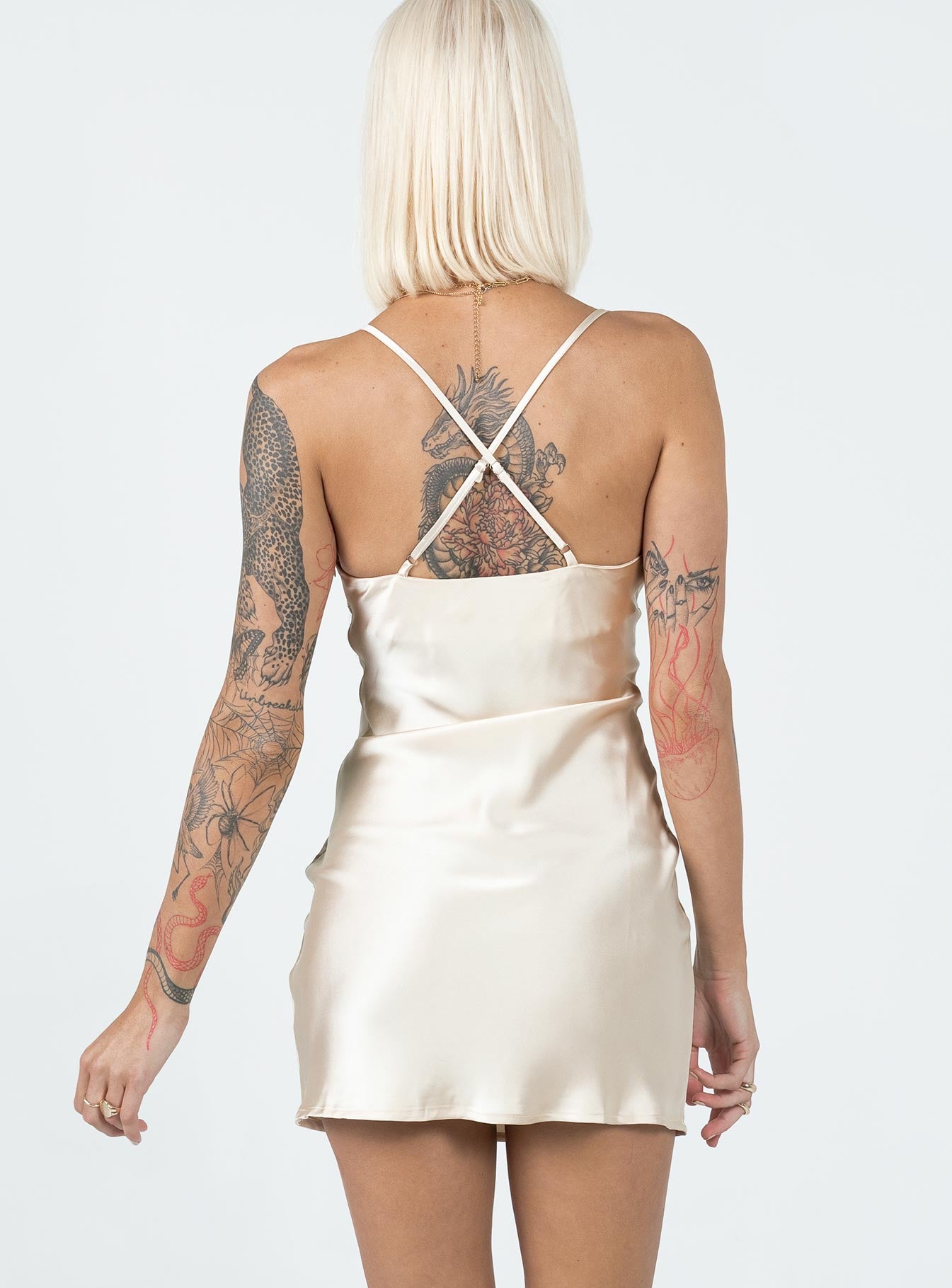 product Princess Polly Scoop Neck  Hadleigh Mini Dress Champagne