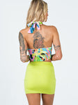 back view of model wearing Princess Polly Niku Mini Skirt Apple Green 