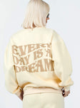 Everyday Dreaming Sweatshirt Beige Princess Polly  Cropped 
