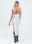 back view of model wearing Princess Polly Jasmine Midi Dress White 