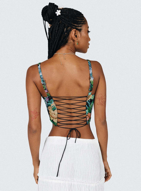 product Princess Polly Sleeveless Square Neck  Tressie Corset Top Multi