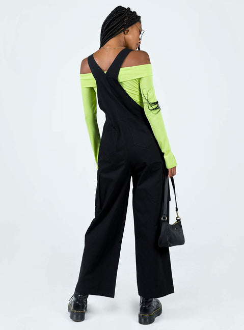 Overalls Adjustable shoulder straps  Large chest pocket  Invisible zip fastening at hip Four classic pockets  Cargo style leg pockets Straight leg 