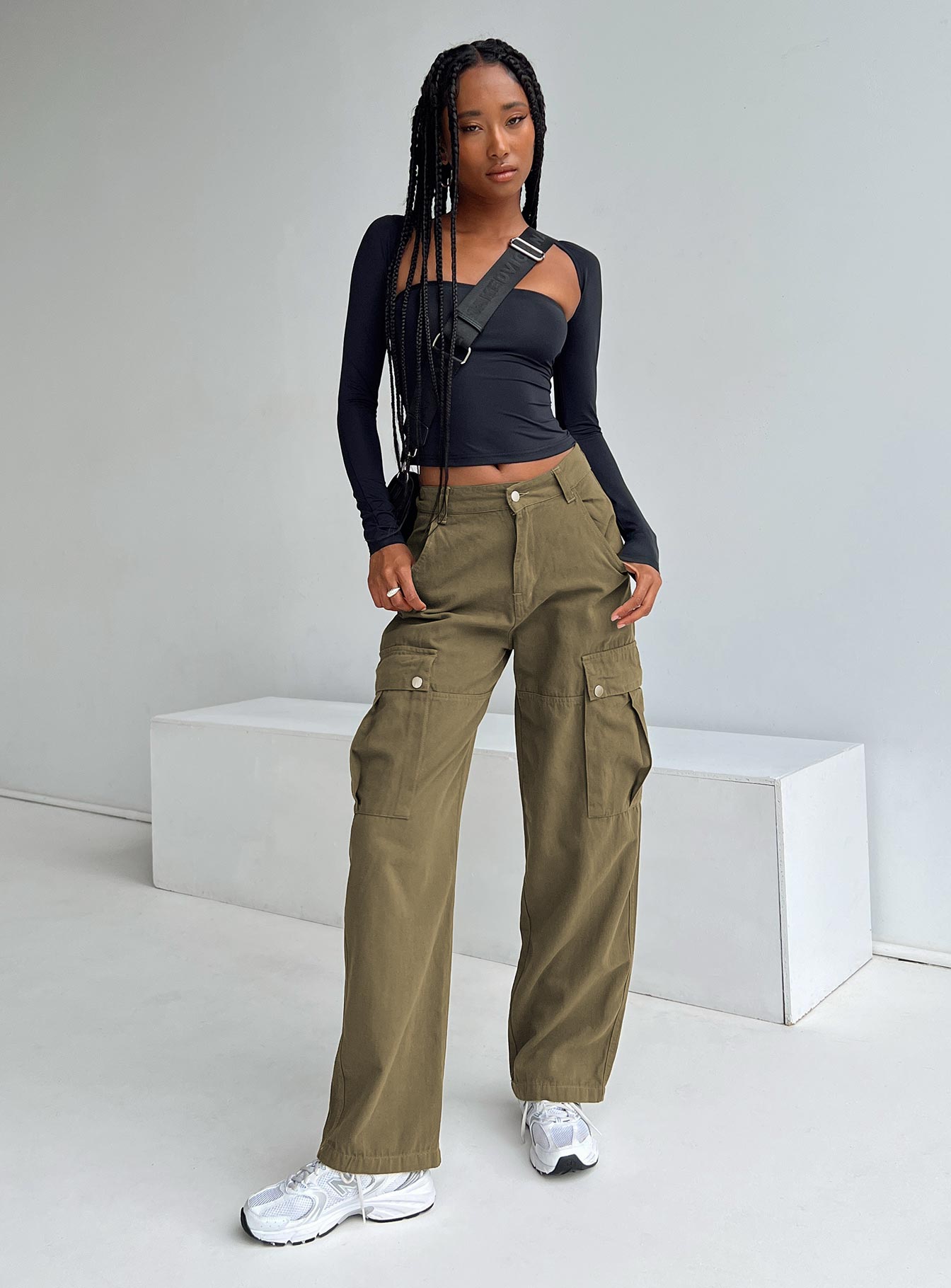 product Princess Polly High Waisted Pants High Waisted Pants  Reservoir Cargo Pants Khaki