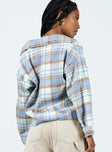 Jacket Plaid print Classic collar Button fastening at front Twin chest pockets