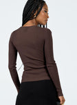 Long sleeve top Ribbed material Cut out detail at shoulder Longline design